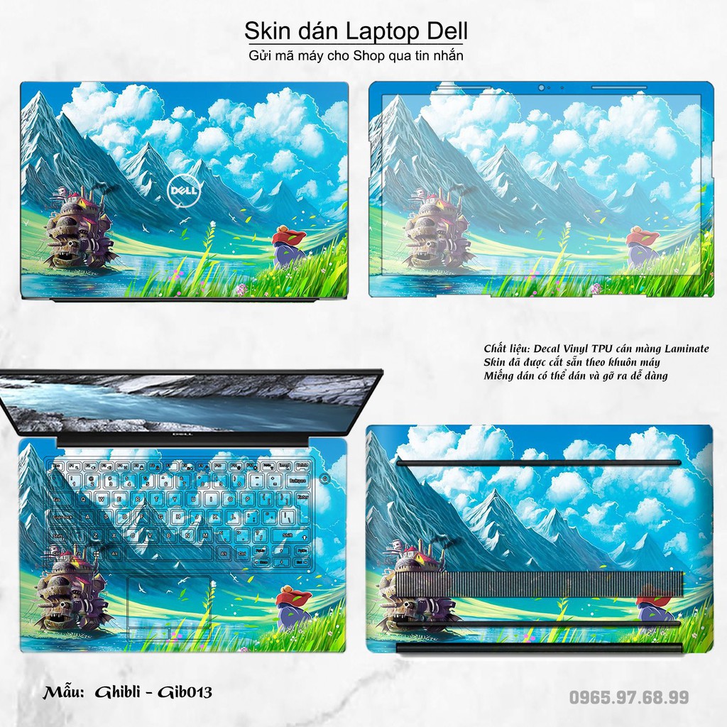 Skin dán Laptop Dell in hình Ghibli Studio (inbox mã máy cho Shop)