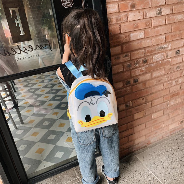 BALO CHO BÉ VỊT DONAL NHỰA TRONG MẪU MỚI 2022 - BALO MẦM NON BÉ TRAI BÉ GÁI - EMMIT BL64