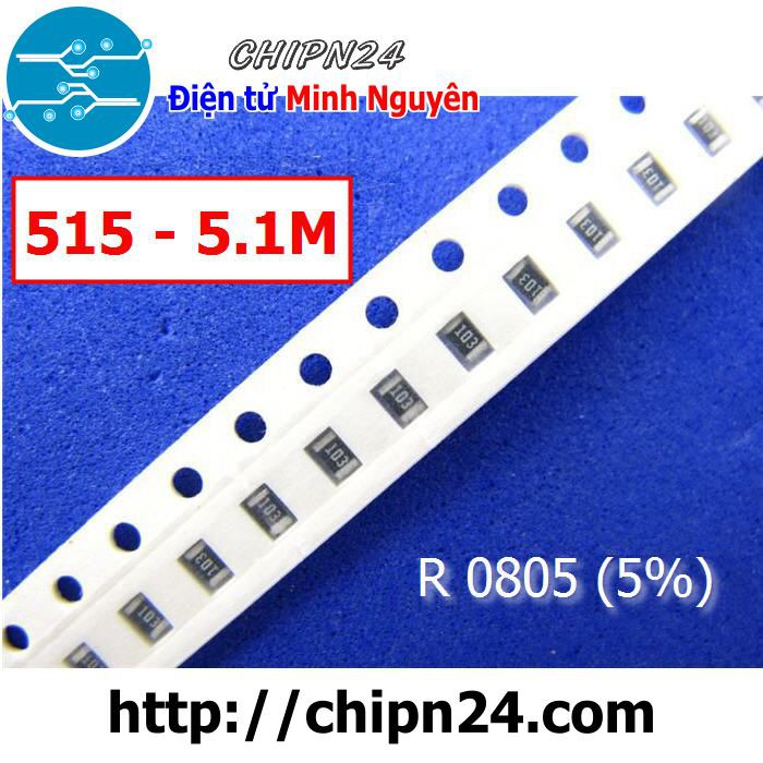 [20 CON] Điện Trở dán SMD 0805 5M1 5.1M (5%)