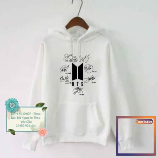 HOT- Áo hoodie BTS chữ kí 7 thành viên - áo HOT