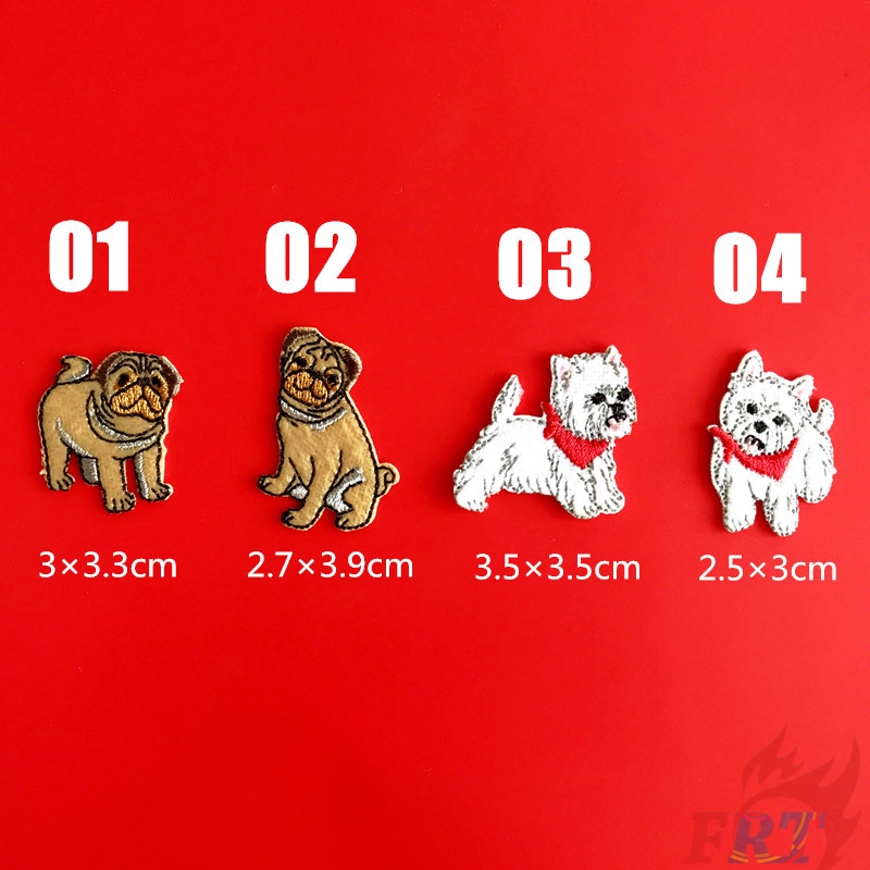 ☸ Pets &amp; Animals：Pomeranian &amp; Pug Are Best Friends！ Iron-on Patch ☸ 1Pc/2Pcs Diy Sew on Iron on Badges Patches