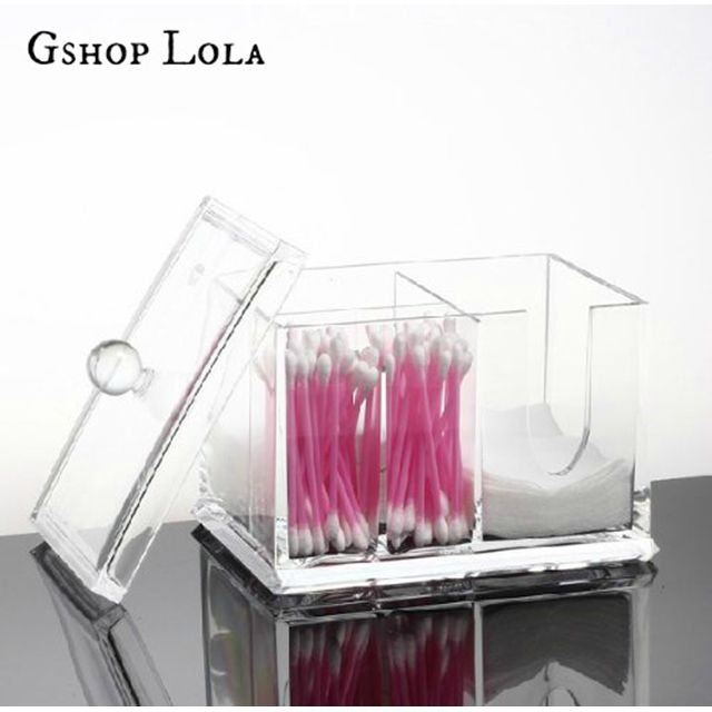 Hộp đựng bông tây trang, bông tăm 2 ngăn chống bụi, gọn nhẹ, tiện dùng