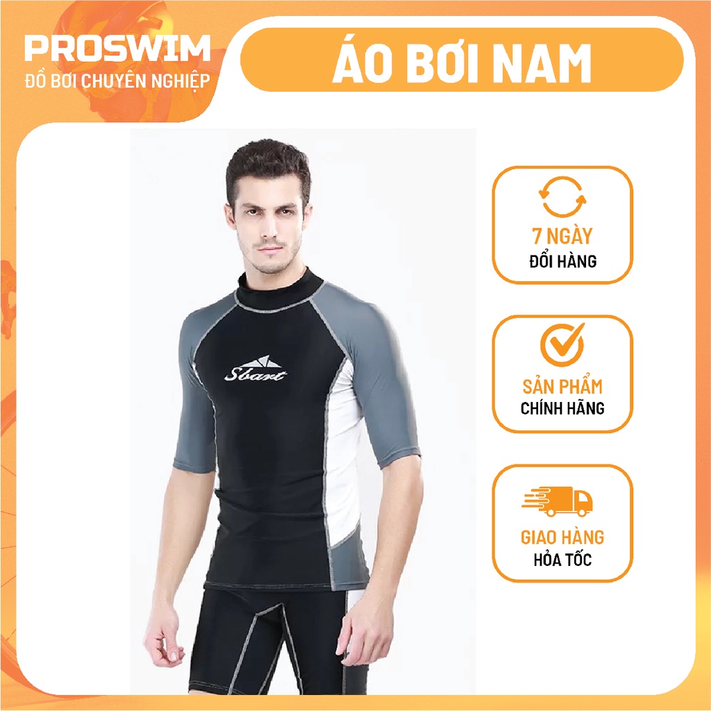 Áo Bơi Cộc Tay Nam SBART Chống Nắng Chống UV