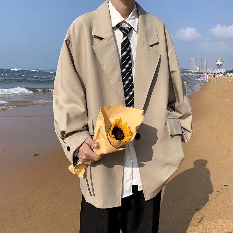 Áo Khoác Vest Dáng Rộng Kiểu Hồng Kông Retro Thời Trang Xuân Thu 2022 Cho Nam