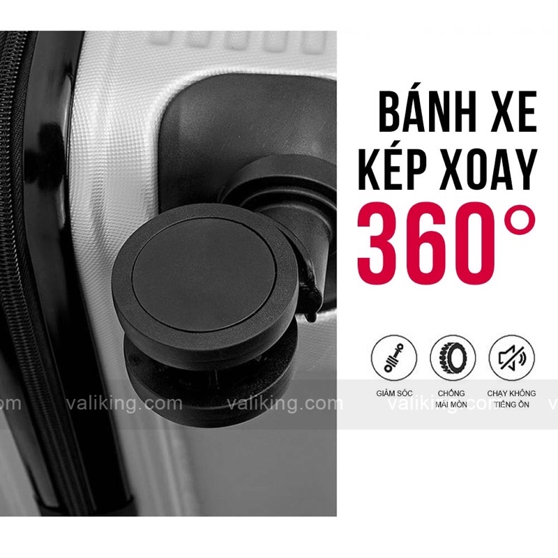Vali kéo du lịch RIVAL333 nhựa ABS PC bền bỉ, chống va đập 20 inch, 24 inch - VALIKING