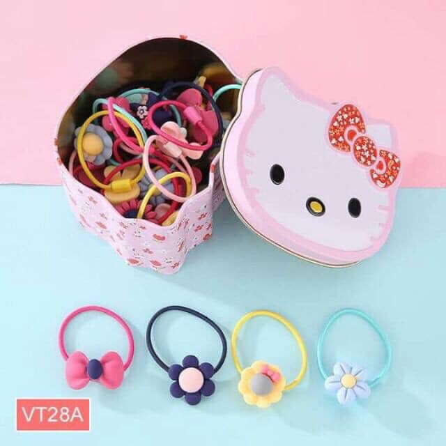 Hộp buộc tóc sắt Kitty siêu yêu, siêu cưng cho bé gái