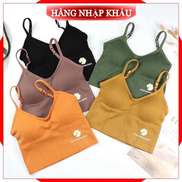 [LN124] [Hàng Loại 1] Áo Bra Hoa Cúc Tập Gym Siêu Hot Chất Siêu Thấm Hút Có Mút Ngực, Giặt Máy Thoải Mái .