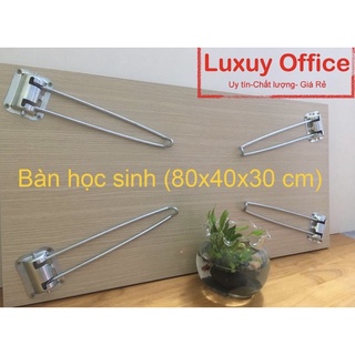 Bàn học sinh chân gấp gọn màu gỗ 800x400x300