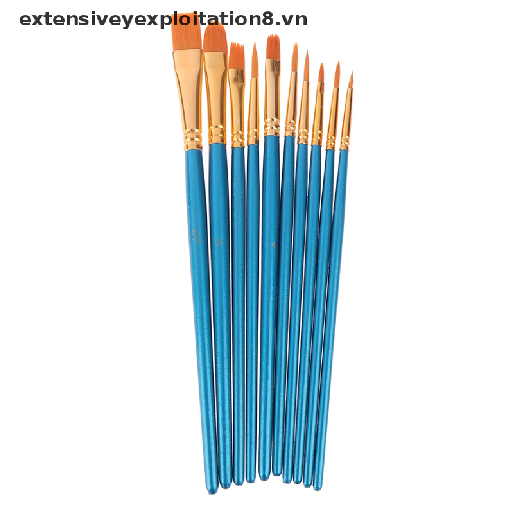 Set 10 Cọ nylon Vẽ Màu Nước Acrylic Đa Năng