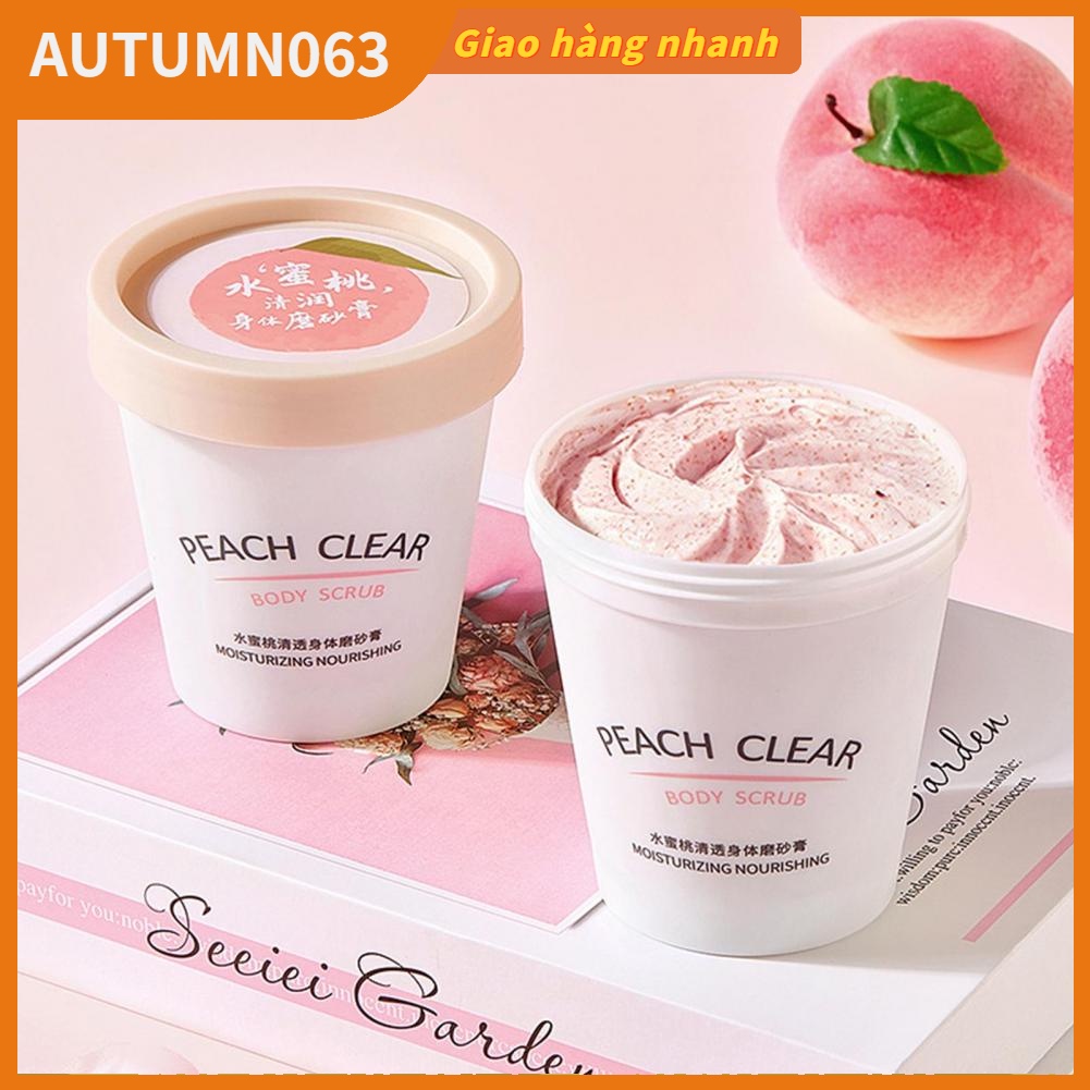 Kem tẩy tế bào chết toàn thân hương đào Tẩy dưỡng ẩm làm sáng da loại bỏ cho phụ nữ Cô gái 200g Autumn063