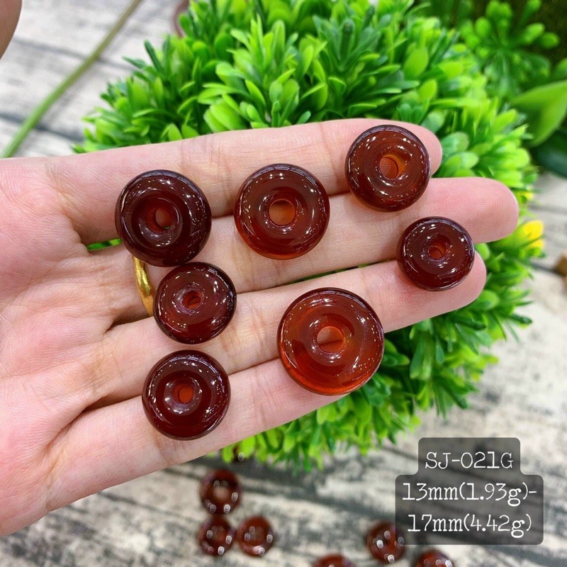 Mặt Đá Đồng Điếu Đỏ Garnet Đẹp Mê Ly Size 13mm-17mm