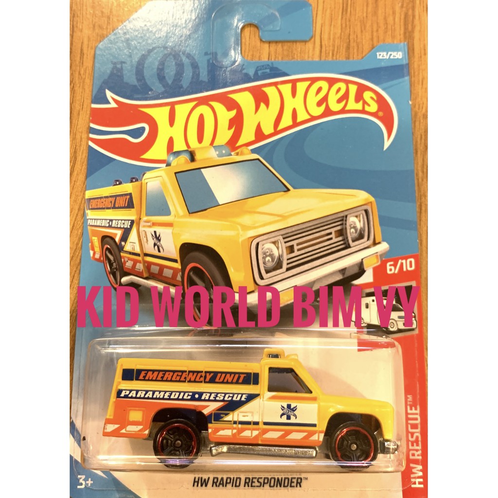 Xe mô hình Hot Wheels basic Cứu thương HW Rapid Responder GTB09, 40K.