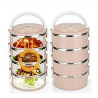Cặp lồng giữ nhiệt lúa mạch 4 tầng lòng Inox