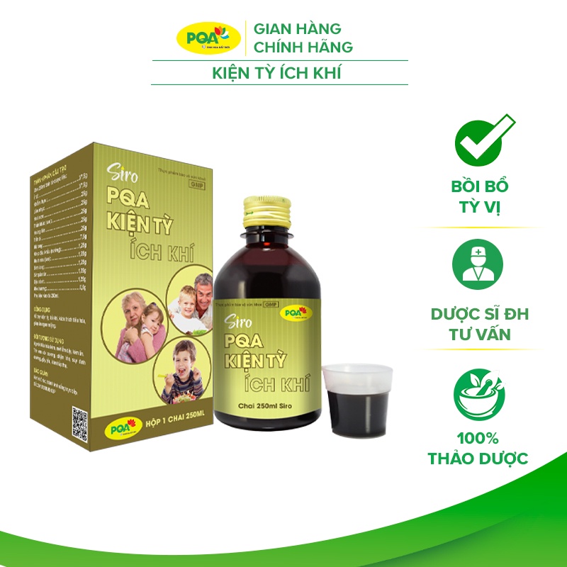 Kiện Tỳ Ích Khí PQA Hỗ Trợ Kiện Tỳ, Bổ Khí, Kích Thích Tiêu Hóa, Giúp Ăn Ngon Miệng Chai 250ml