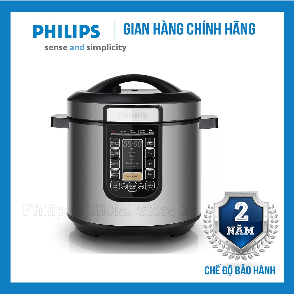 Nồi áp suất điện tử đa năng Philips HD2137 - 1000W 6L, bảo hành 2 năm | Hàng chính hãng