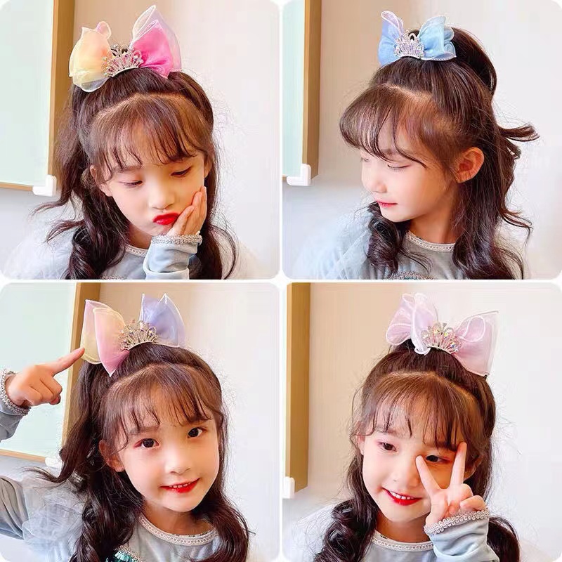 Kẹp Tóc Hình Vương Miện Công Chúa Frozen Dễ Thương Cho Bé Gái