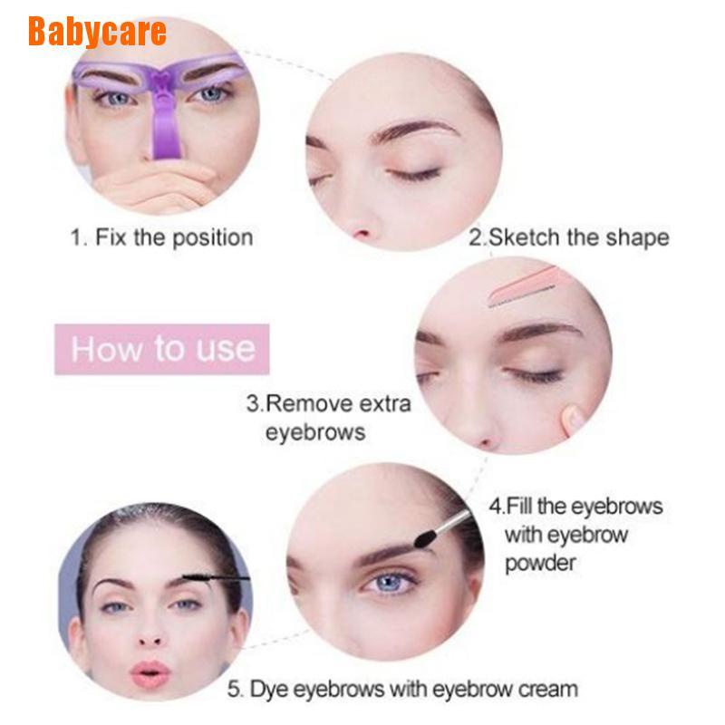 [Babycare] 8Pcs Diy Eyebrow Shaper Makeup Template Eyebrow Grooming Shaping Stencil Kit