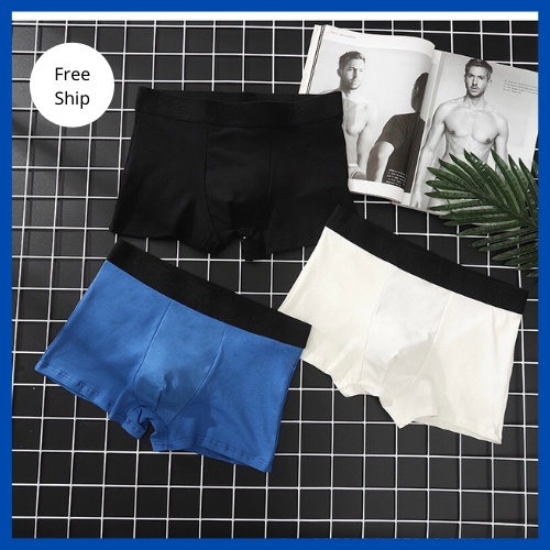 Quần sịp nam,quần lót đùi nam cotton cạp viền đen to chắc chắn co giãn 4 chiều mềm mịn,kháng khuẩn ZC06A