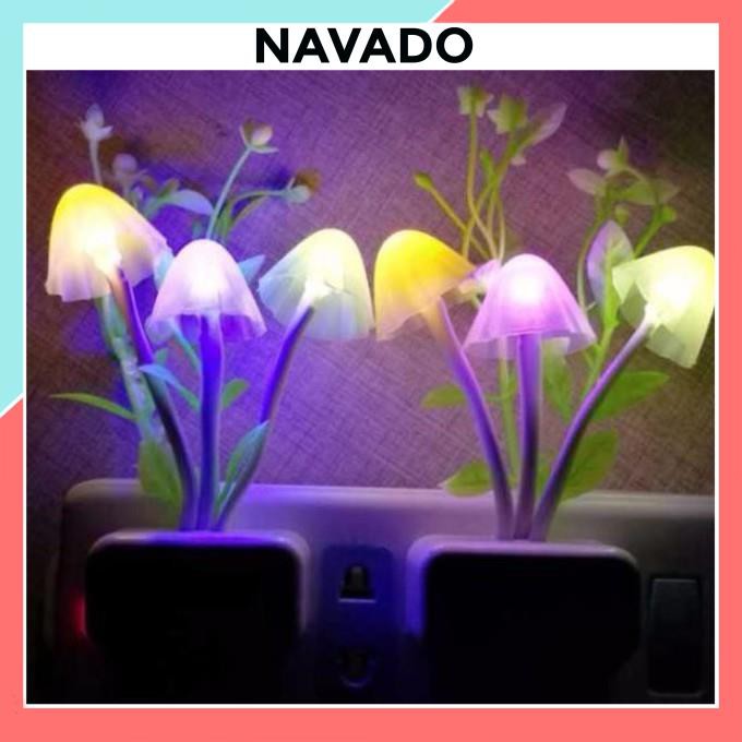 Đèn ngủ Đẹp cảm ứng ánh sáng thông minh bình hoa hình nấm dễ thương trang trí  Lamp154 NAVADO