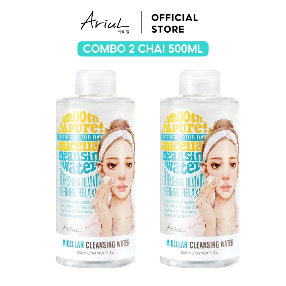 Combo 2 chai nước tẩy trang Ariul Smooth & Pure Micellar Water 2 x 500ml