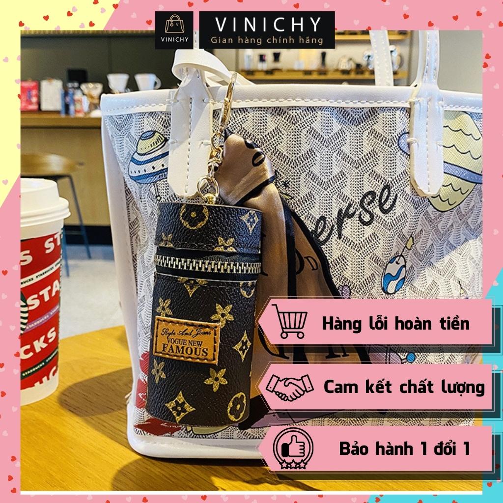 Túi xách nữ, ví mini cầm tay, móc khóa, túi đi chơi, đi học VINICHY, da cao cấp size 12cm HA159