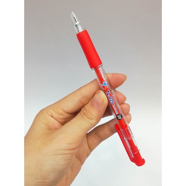 Bút bi Thiên Long TL-025 ngòi 0.8mm - có tấm đệm mềm giúp cầm êm tay và giảm trơn khi viết