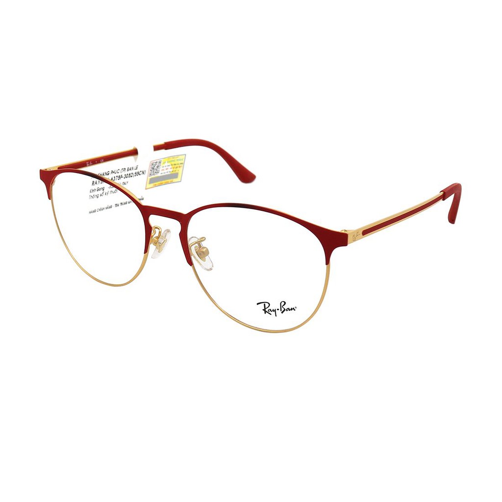RB6375F-(Hàng chính hãng) Gọng kính nam nữ Rayban (55-18-145) màu sắc thời trang, thiết kế dễ đeo bảo vệ mắt