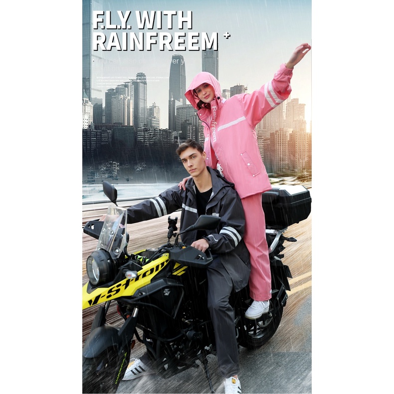 Áo Mưa Hai Lớp Phản Quang Thời Trang Dành Cho Người Lớn