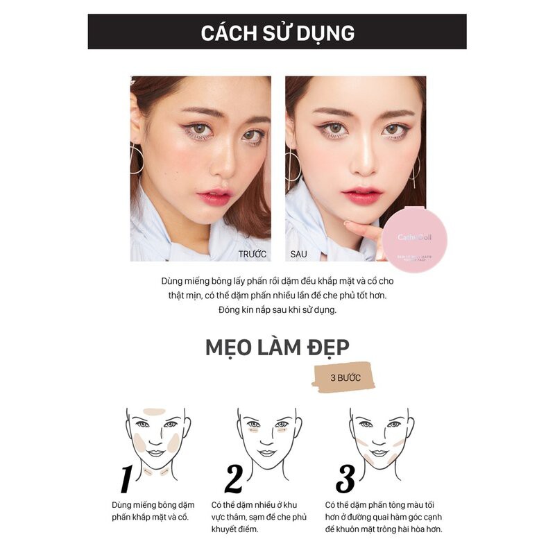 Phấn Phủ Cathy Doll Skin Fit Nude Matte Powder Pact SPF30 PA+++