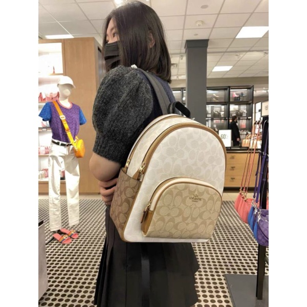 Ba lô NEW C🅾️ACH- Court Backpack In Blocked Signature Canvas CA439 chuẩn xịn xò