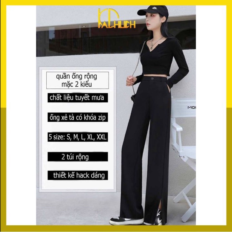 QUẦN ỐNG RỘNG KHOÁ KÉO CHÂN,MẶC ĐƯỢC 2 KIỂU
