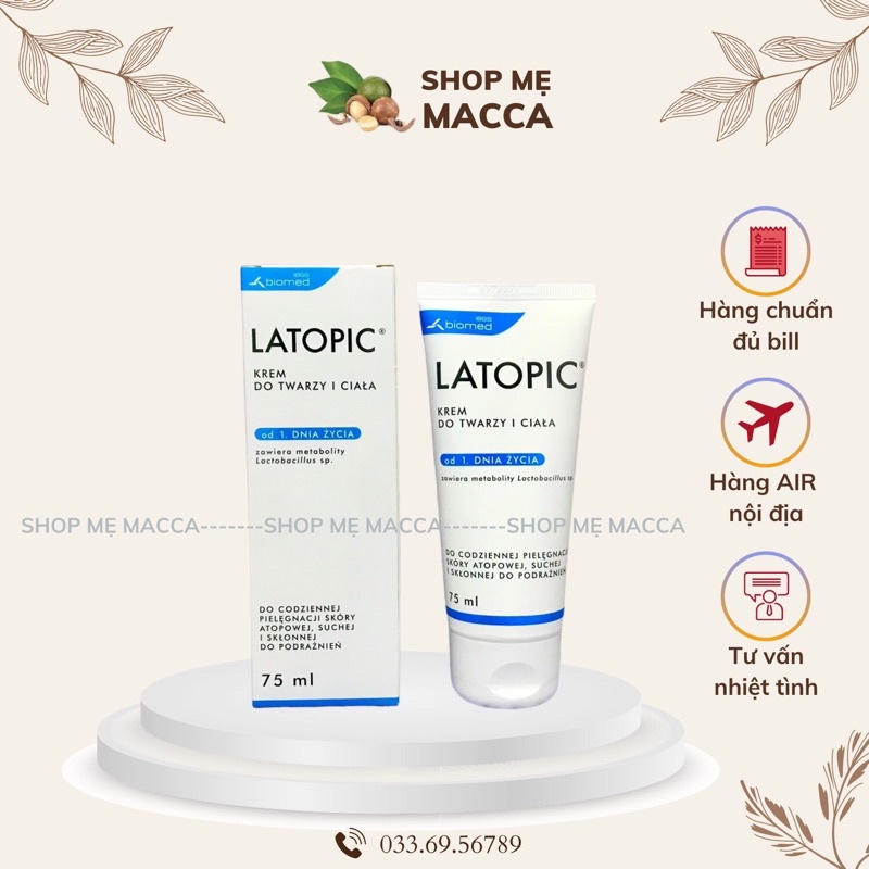 Latopic - Kem Dưỡng Ẩm Giảm Kích Ứng, Làm Dịu Da - 75ml