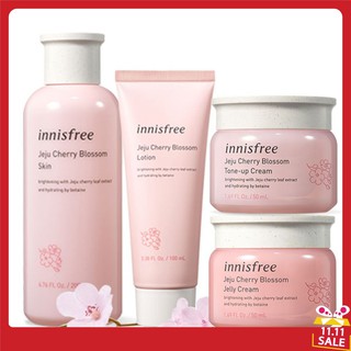 (echi) BỘ KEM DƯỠNG TRẮNG DA/ Bộ Dưỡng Ẩm, Trắng Da Chiết Xuất Lá Hoa Anh Đào Innisfree Jeju Cherry Blossom Cream Duo