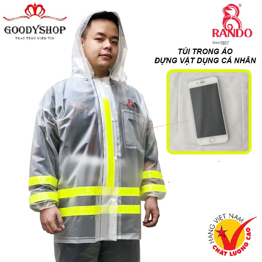 Bộ Quần Aó mưa trong suốt phản quang Ran Do ASPC-02.An toàn hơn cho bạn và người than Goodyshop