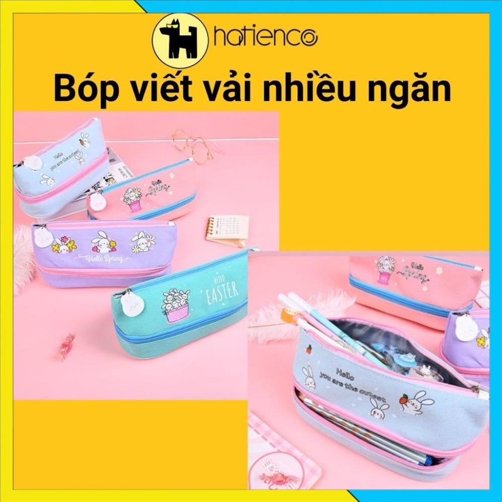 [FREESHIP] Bóp viết vải, hộp bút 2 ngăn cute