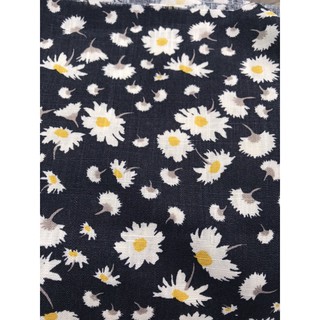 Vải linen tưng gân hoa cúc họa mi!