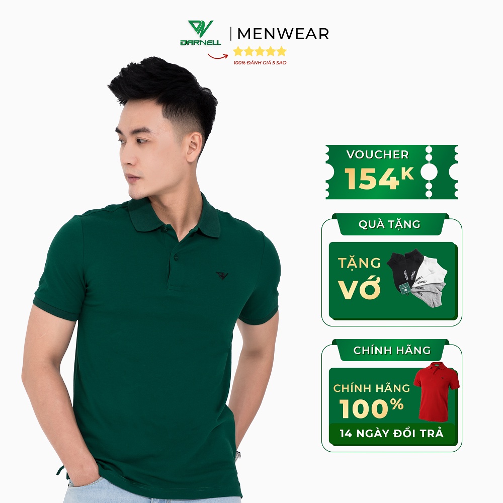 Áo thun polo nam Darnell, áo phông chính hãng cao cấp, áo thun ngắn tay có cổ chất cotton mềm mịn bền đẹp DN05