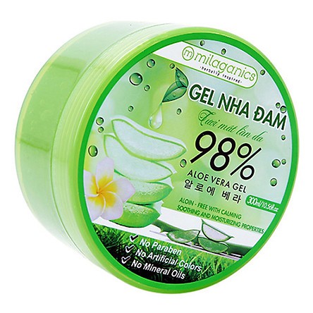 Gel Nha Đam Tươi Milaganics Dưỡng Ẩm, Ngừa Lão Hóa (150g - 330g) Aloe Vera Gel