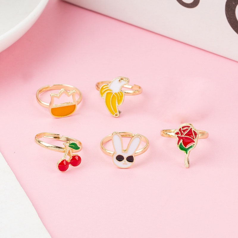 Set 10 Nhẫn Hợp Kim Hoạt Hình Dễ Thương Cho Bé