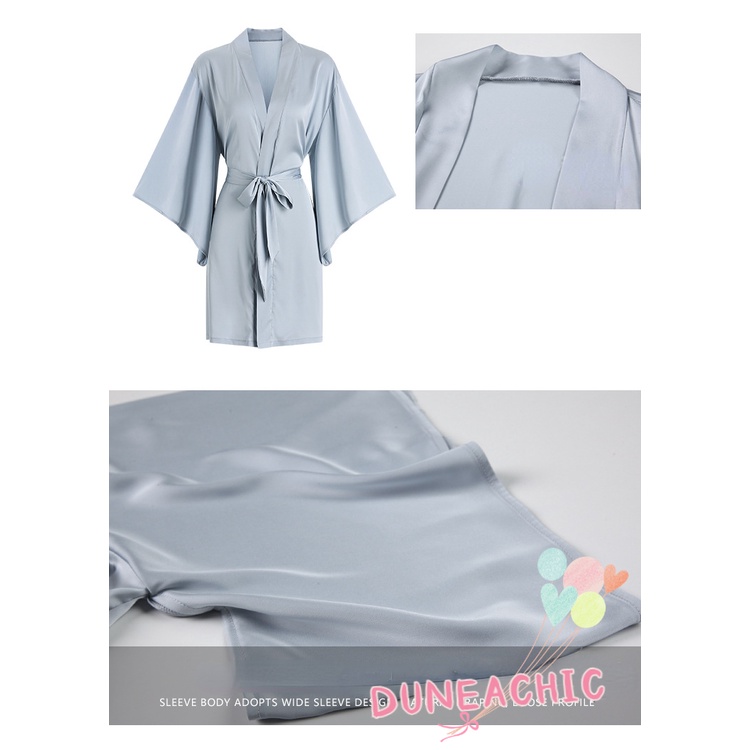 Set Đầm Ngủ Hai Dây Phối Ren Xuyên Thấu Và Áo Choàng Quyến Rũ Dành Cho Nữ