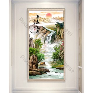 Tranh dán tường Tranh 3D dán tường Sơn Thủy Hữu Tình 09 (kích thước lớn)