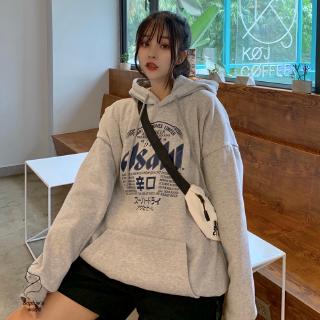 Áo hoodie nữ vải dày phong cách Harajuku