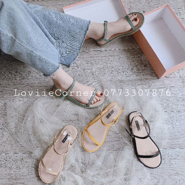 LOVIIECORNER - GIÀY SANDAL ĐẾ BỆT - SANDAL THỜI TRANG QUAI MẢNH KHÓA GÀI -GIÀY SANDAL DA MỀM QUAI MẢNH-S100801 | BigBuy360 - bigbuy360.vn