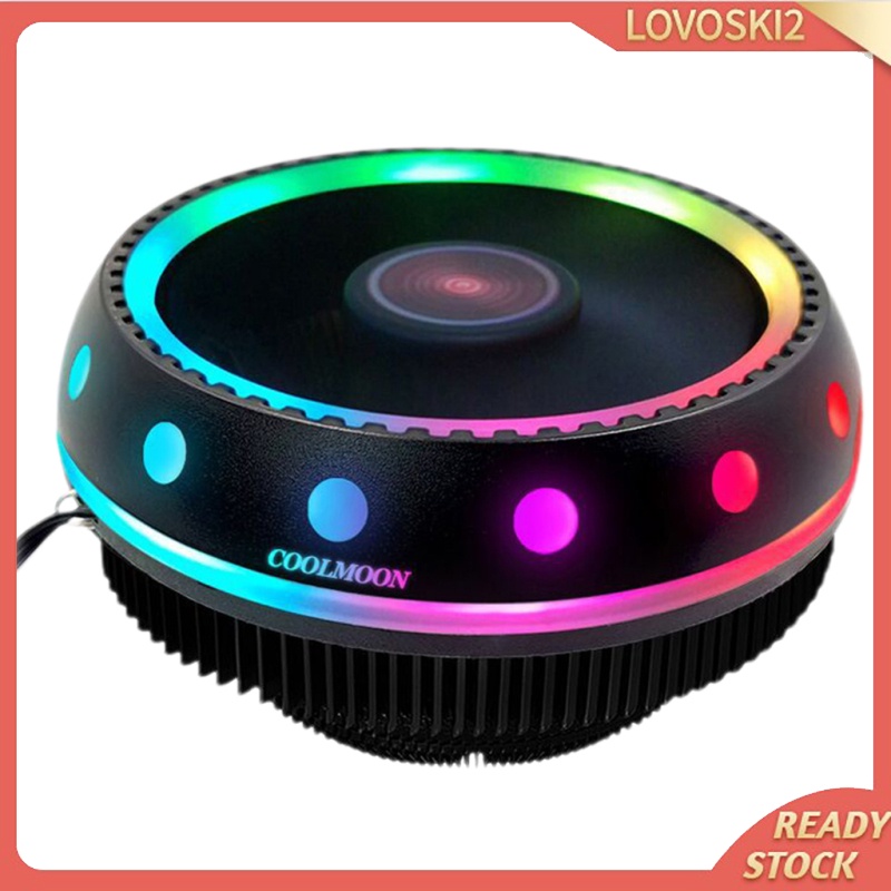 [LOVOSKI2]3Pin LED CPU Cooler Fan Heatsink Radiator for Intel LGA775/1150/1151/1155 Black