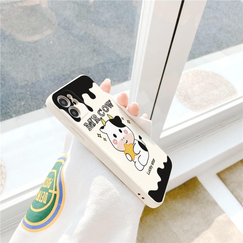 Ốp lưng iphone Mr.Cow cạnh vuông 5/5s/6/6plus/6s/6splus/7/7plus/8/8plus/x/xr/xs/11/12/pro/max/plus/promax