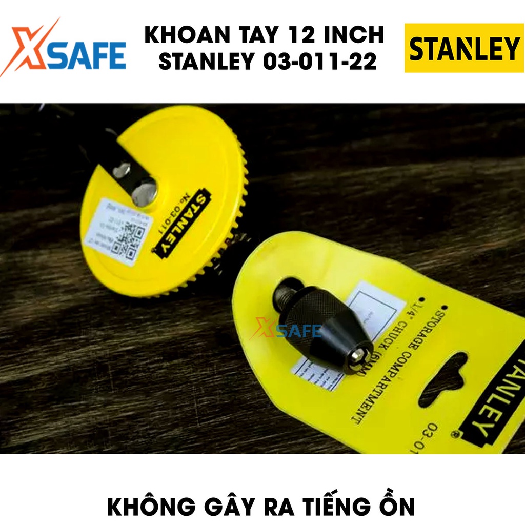 Khoan tay 1/4 inch STANLEY 03-011-22 Máy khoan Stanley chất liệu cao cấp, bánh răng đôi trơn tru, không ồn