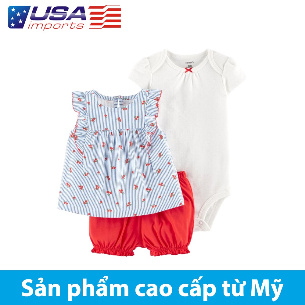 Set 3 món áo liền quần kèm quần short Car-tờ Auth Từ Mỹ (1H355510)