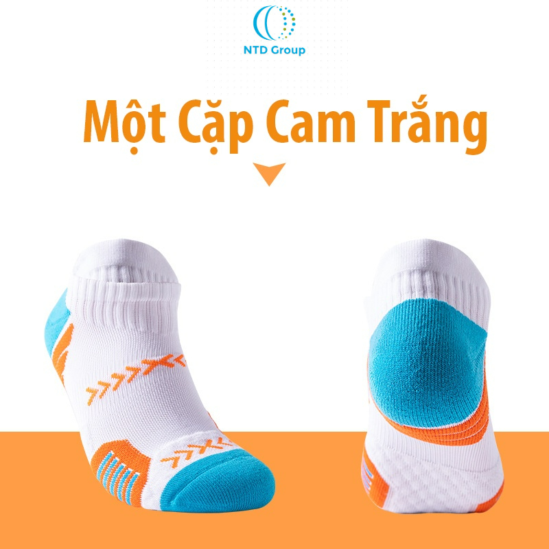 Tất Thể Thao Cổ Ngắn Chất Liệu Cotton, Dày Dặn Chơi Bóng rổ, Chạy bộ  Thấm Hút Mồ Hôi, Thoáng Khí