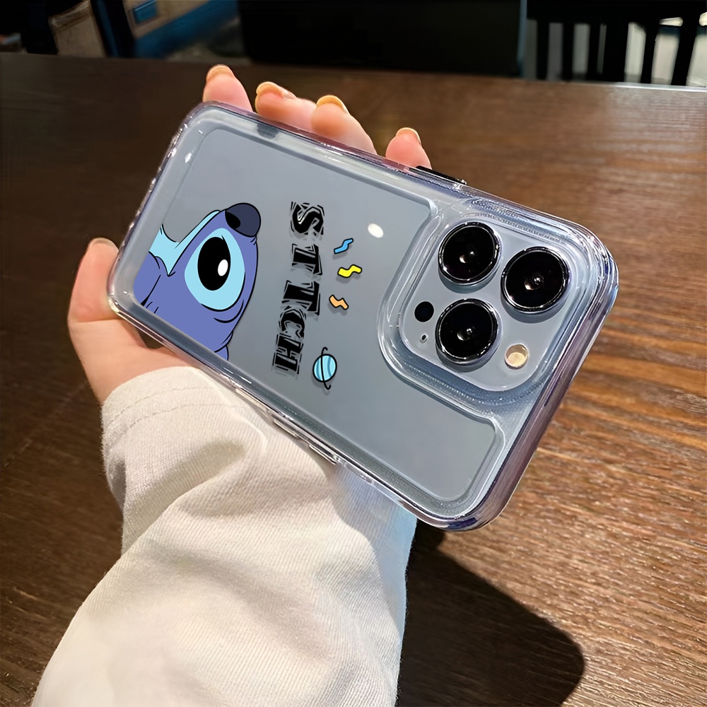 Ốp Điện Thoại Trong Suốt Hình Stitch Cho iphone 14 Pro Max Plus 13 11 12 7Plus X XR XS Max