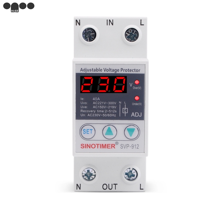 220V Adjustable Automatic Reconnect Device Over Under Voltage Relay Protector Switch